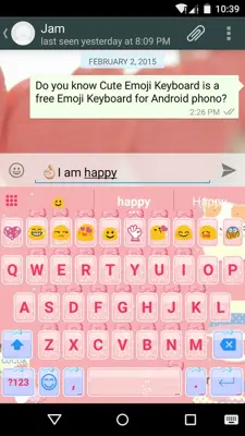 Pink Cat Emoji Keyboard android App screenshot 1